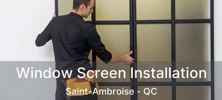  Window Screen Installation Saint-Ambroise - QC